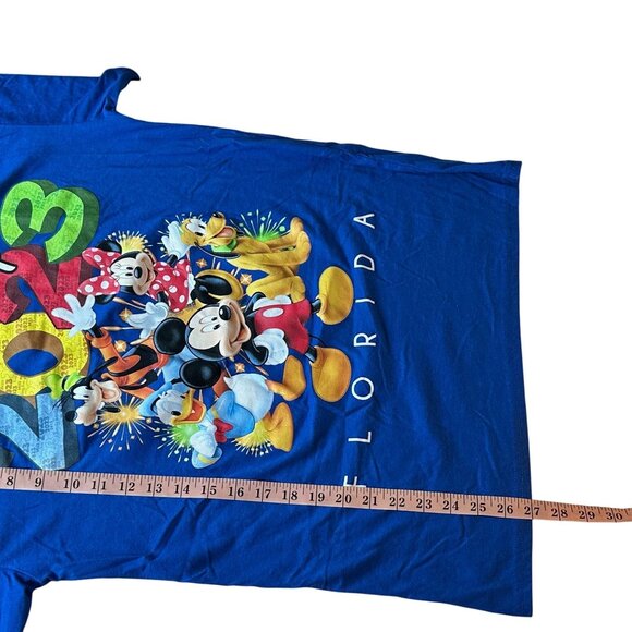 Disney Tee Medium Florida 2023 Mickey Minnie Goofy Pluto Blue Graphic - Picture 7 of 7